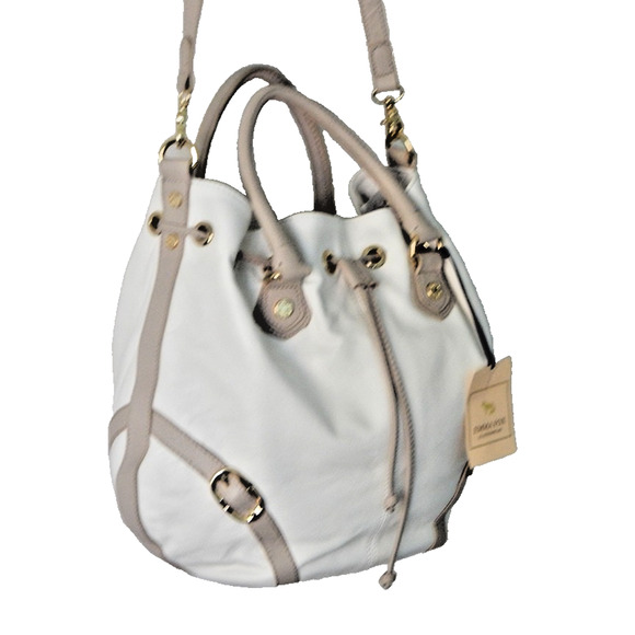 NWT EMMA FOX JUNO Leather Satchel Shoulder Handbag White NEW - Picture 5 of 16